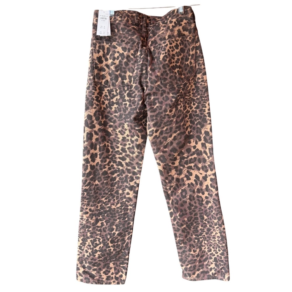 Abercrombie & Fitch Baggy Leopard Print Jeans Curve Love Womens 24 Short  NEW - Picture 2 of 10